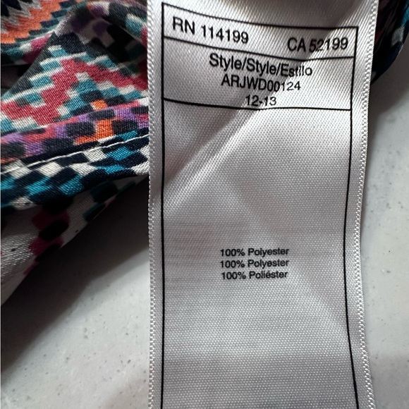 NWT Roxy Multicolor Chevron Dress, Large - Picture 6 of 9